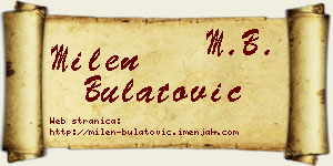 Milen Bulatović vizit kartica